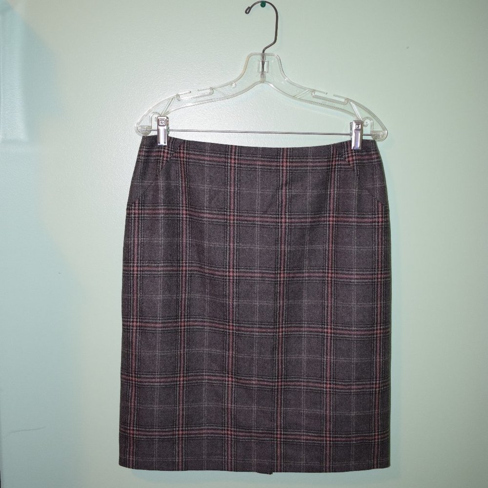 Talbots gray wool pencil skirt S 12